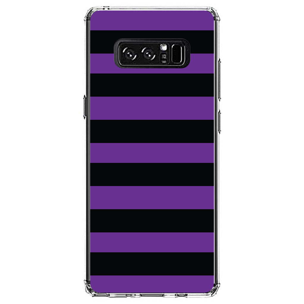 Black & Purple Bold Horizontal Stripes Clear Shockproof iPhone Case, view 12