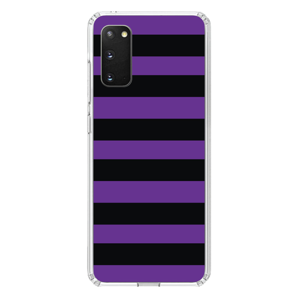 Black & Purple Bold Horizontal Stripes Clear Shockproof iPhone Case, view 13