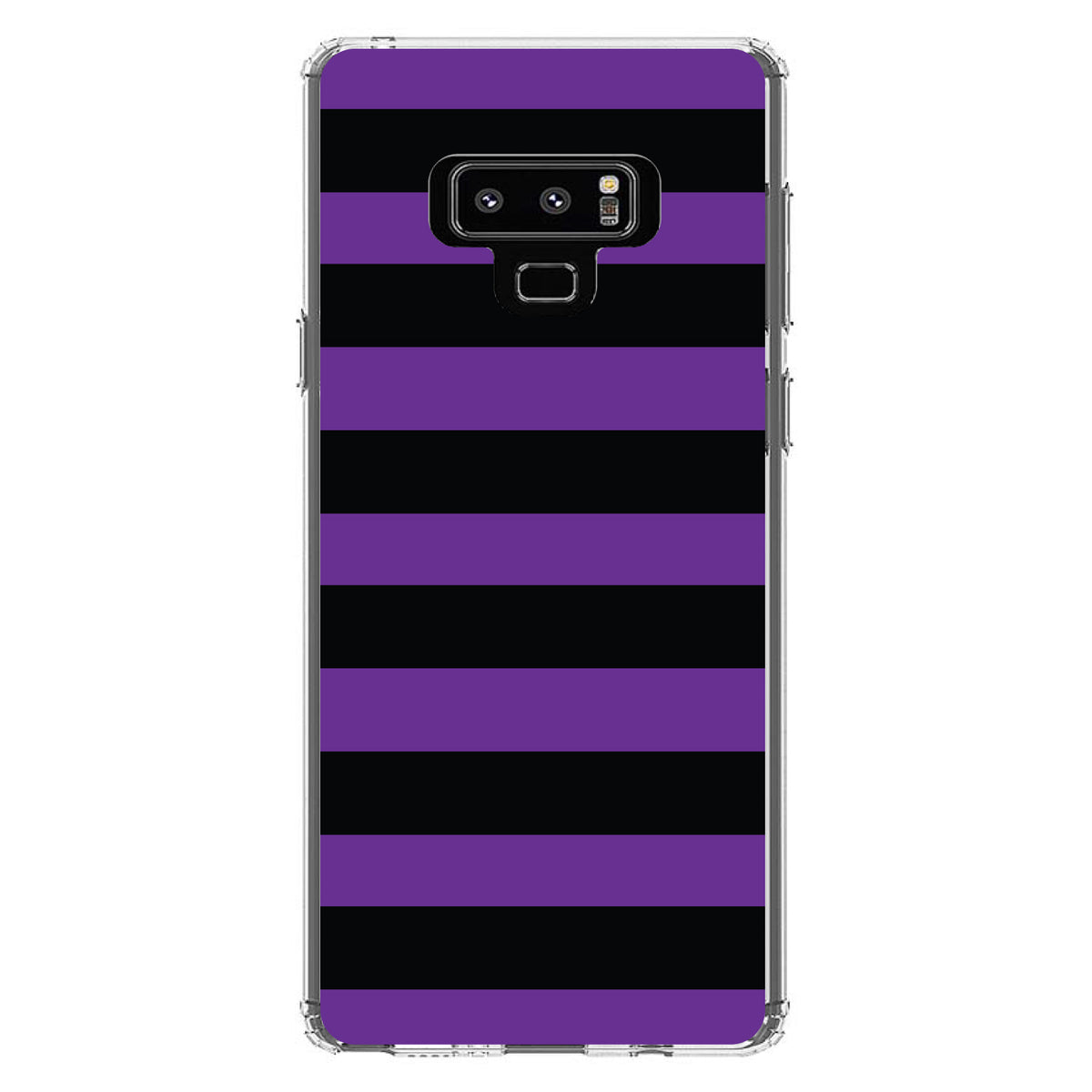 Black & Purple Bold Horizontal Stripes Clear Shockproof iPhone Case, view 11