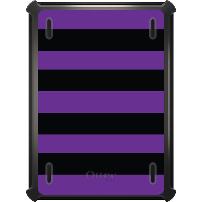 DistinctInk™ OtterBox Defender Series Case for Apple iPad / iPad Pro / iPad Air / iPad Mini - Black & Purple Bold Stripes