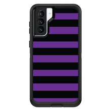 DistinctInk™ OtterBox Defender Series Case for Apple iPhone / Samsung Galaxy / Google Pixel - Black & Purple Bold Stripes