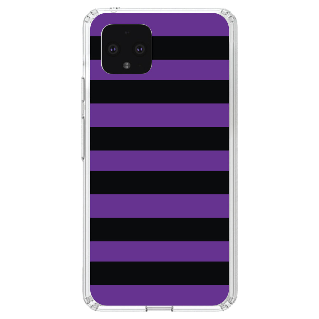 Black & Purple Bold Horizontal Stripes Clear Shockproof iPhone Case, view 23