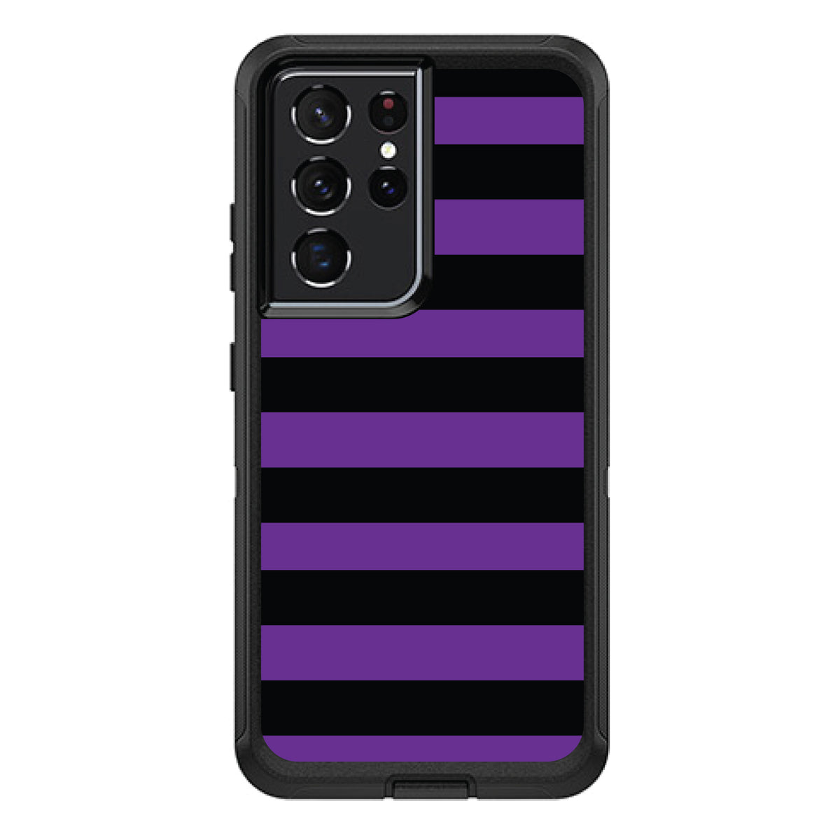 Black & Purple Bold Stripes OtterBox Defender Case for iPhone & Galaxy, view 7