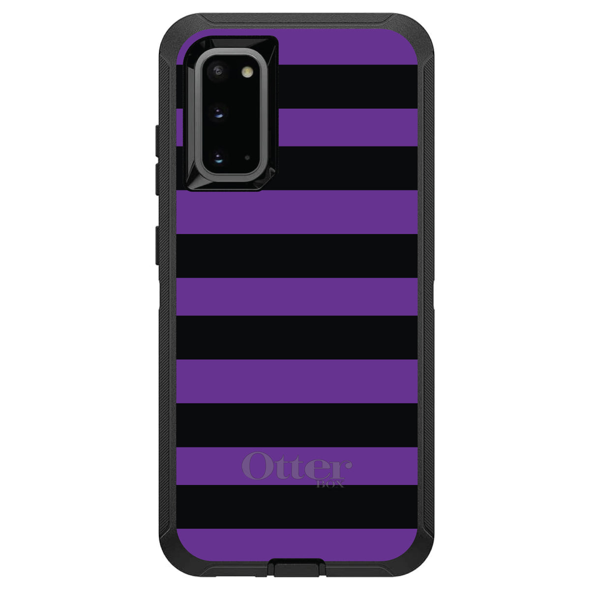 Black & Purple Bold Stripes OtterBox Defender Case for iPhone & Galaxy, view 8