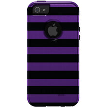 DistinctInk™ OtterBox Commuter Series Case for Apple iPhone or Samsung Galaxy - Black & Purple Bold Stripes