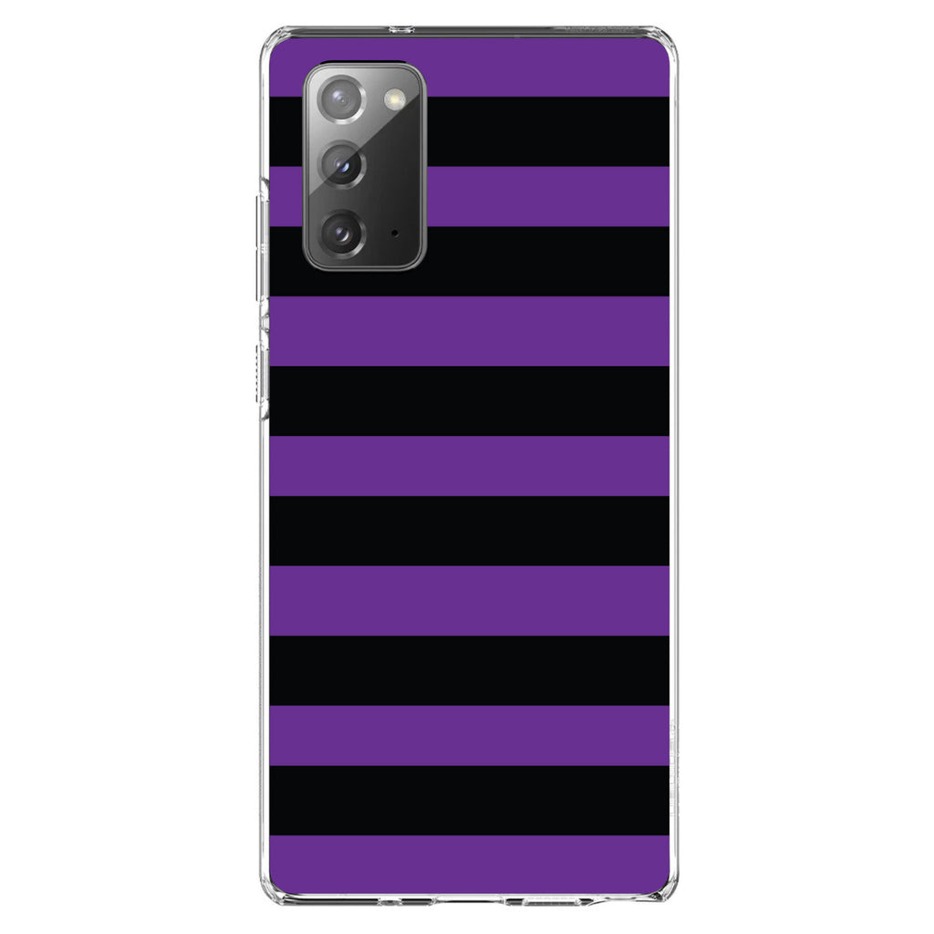 Black & Purple Bold Horizontal Stripes Clear Shockproof iPhone Case, view 8