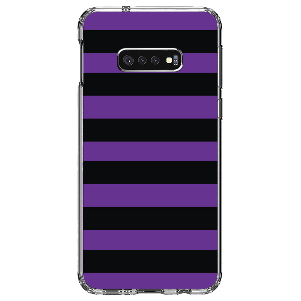 Black & Purple Bold Horizontal Stripes Clear Shockproof iPhone Case, view 18
