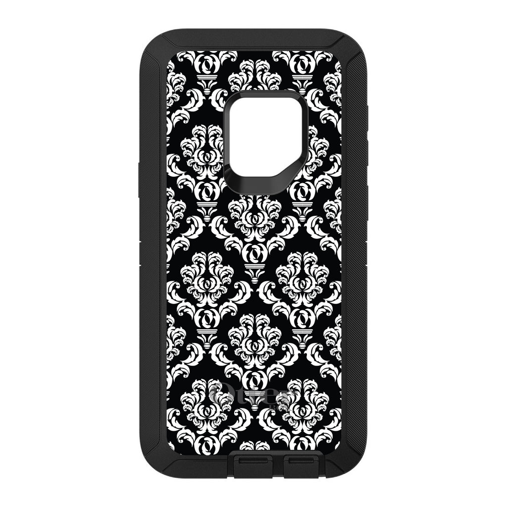 Black White Damask Pattern OtterBox Defender Case for iPhone & Galaxy, view 11