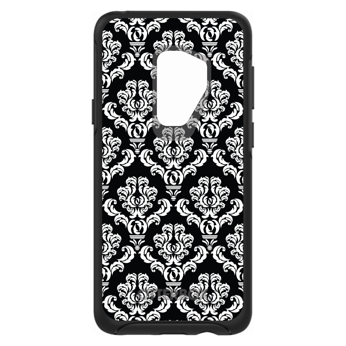 Black White Damask Pattern OtterBox Symmetry Case for iPhone & Galaxy, view 9