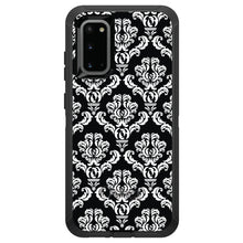 DistinctInk™ OtterBox Defender Series Case for Apple iPhone / Samsung Galaxy / Google Pixel - Black White Damask Pattern