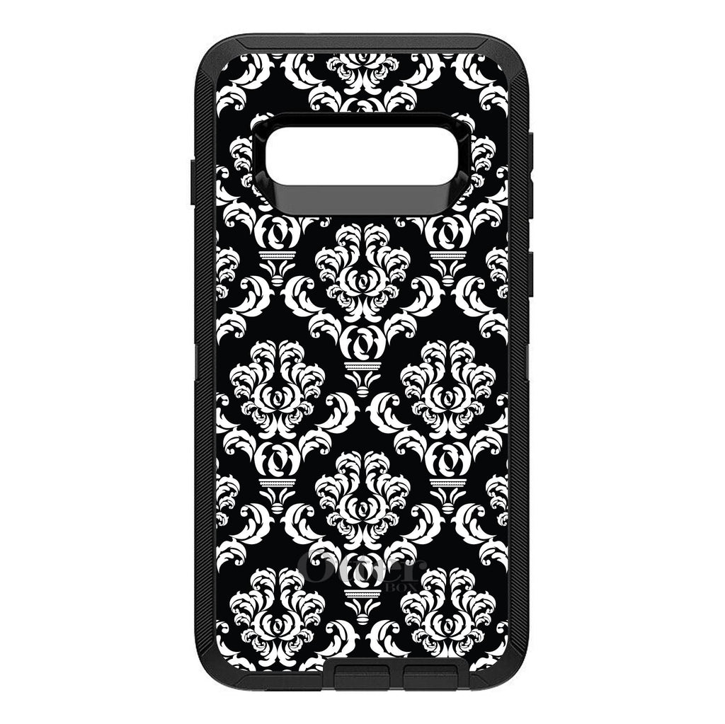 Black White Damask Pattern OtterBox Defender Case for iPhone & Galaxy, view 9
