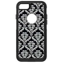 DistinctInk™ OtterBox Commuter Series Case for Apple iPhone or Samsung Galaxy - Black White Damask Pattern