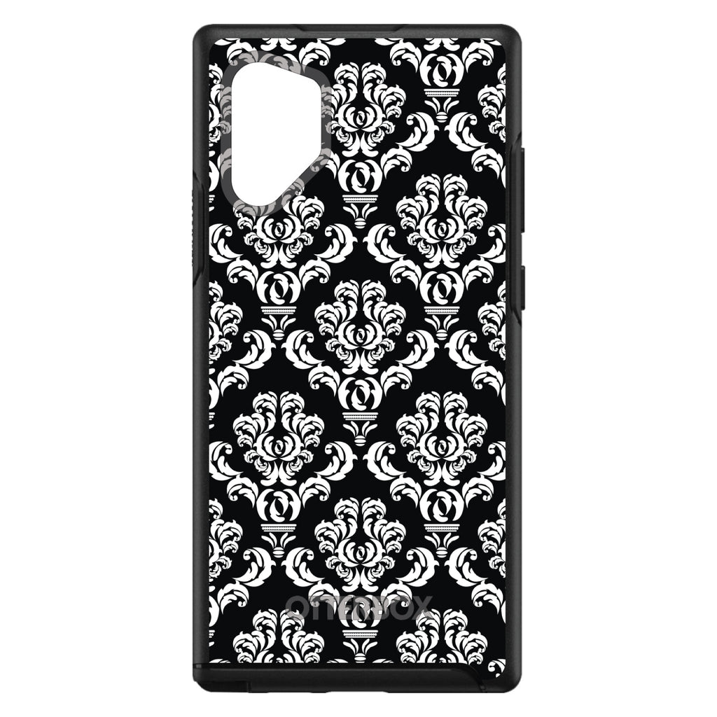 Black White Damask Pattern OtterBox Symmetry Case for iPhone & Galaxy, view 12