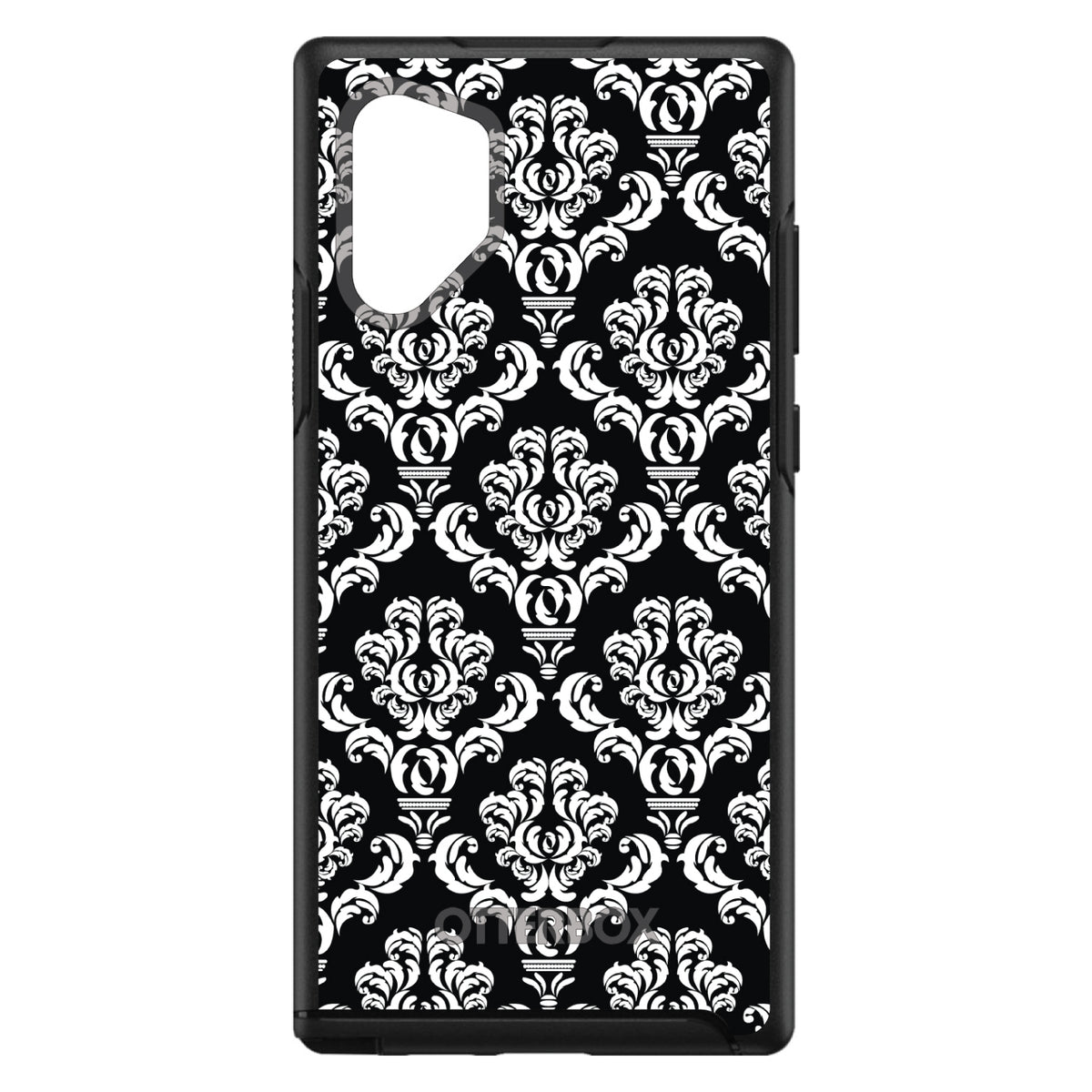 Black White Damask Pattern OtterBox Symmetry Case for iPhone & Galaxy, view 12