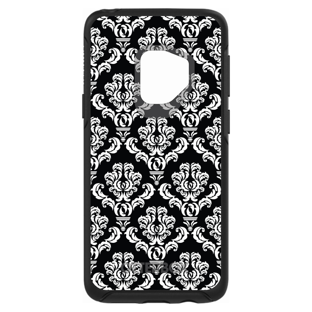 Black White Damask Pattern OtterBox Symmetry Case for iPhone & Galaxy, view 8