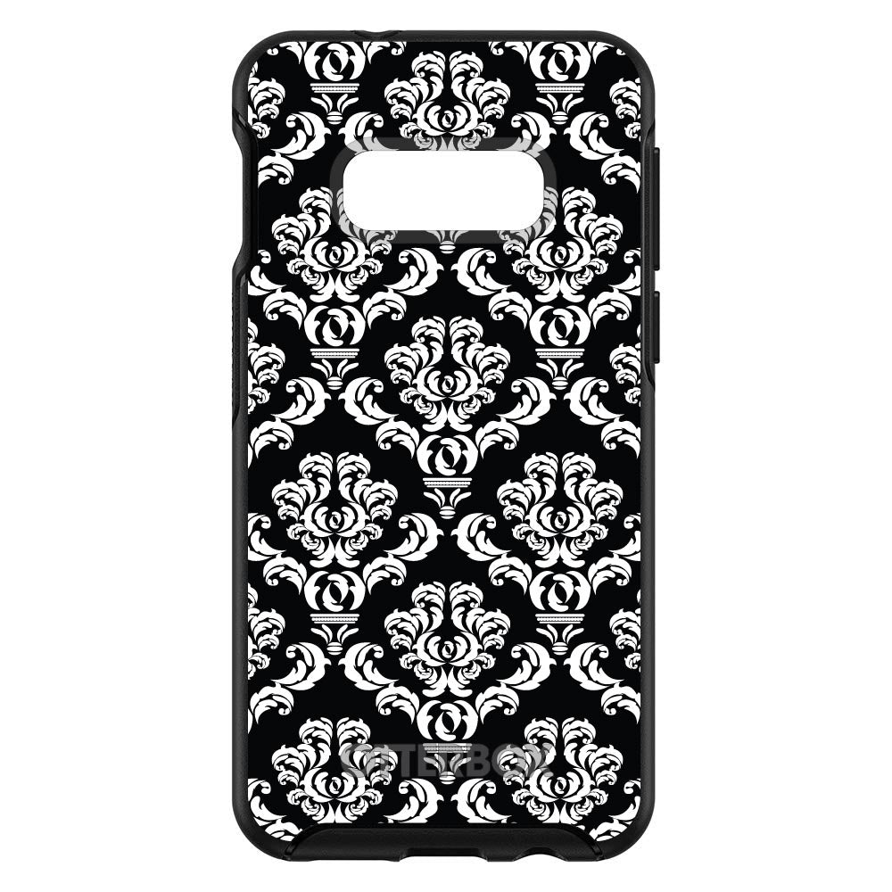 Black White Damask Pattern OtterBox Symmetry Case for iPhone & Galaxy, view 7
