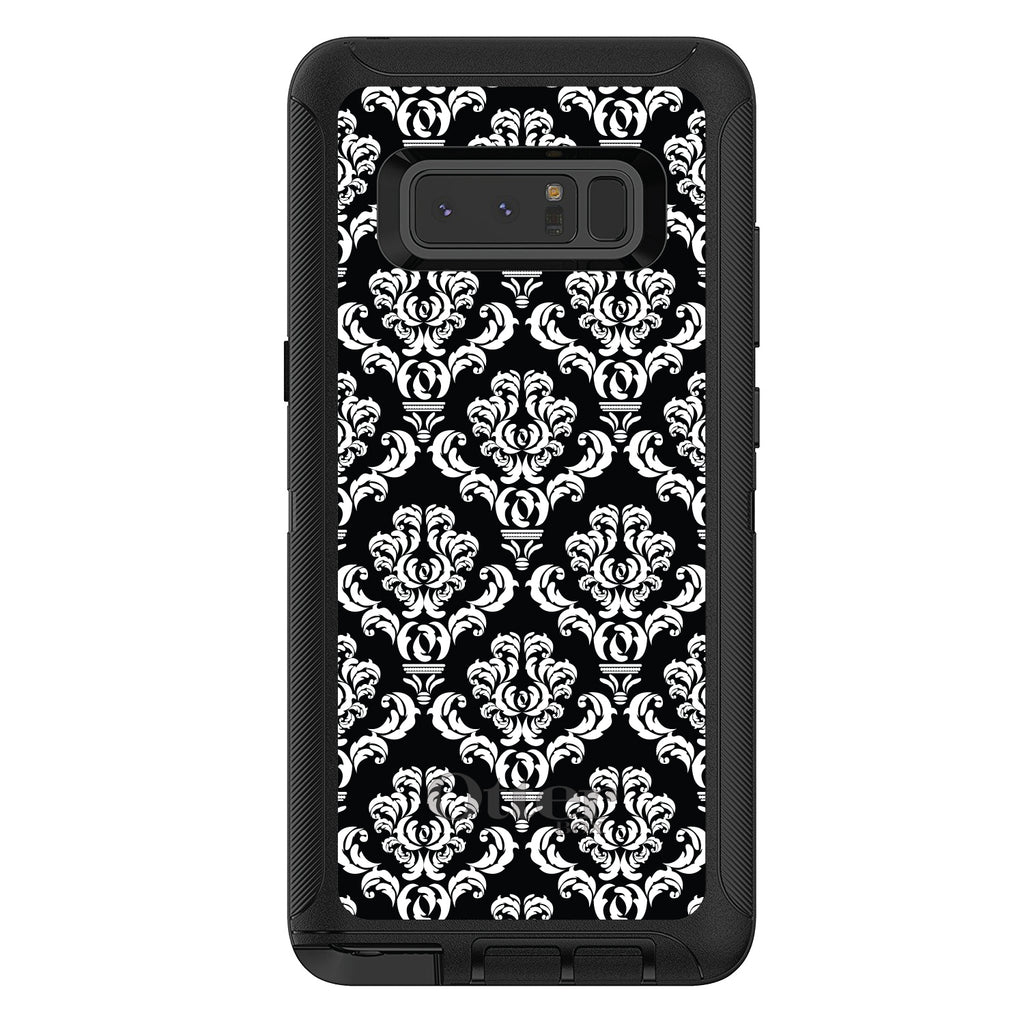 Black White Damask Pattern OtterBox Defender Case for iPhone & Galaxy, view 17