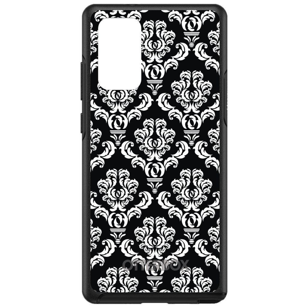Black White Damask Pattern OtterBox Symmetry Case for iPhone & Galaxy, view 10