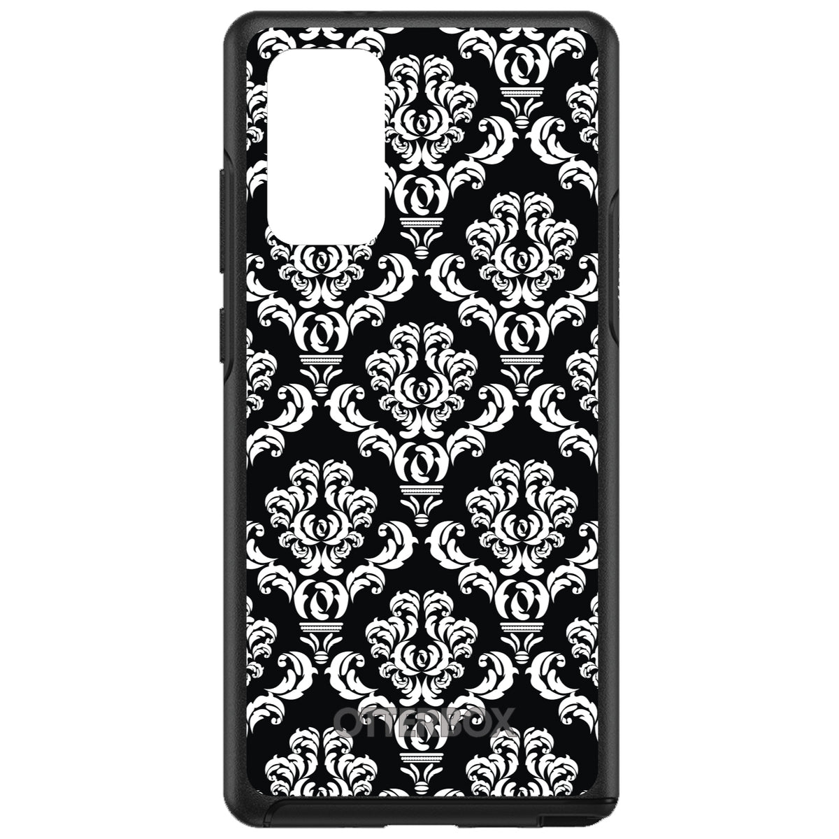 Black White Damask Pattern OtterBox Symmetry Case for iPhone & Galaxy, view 10