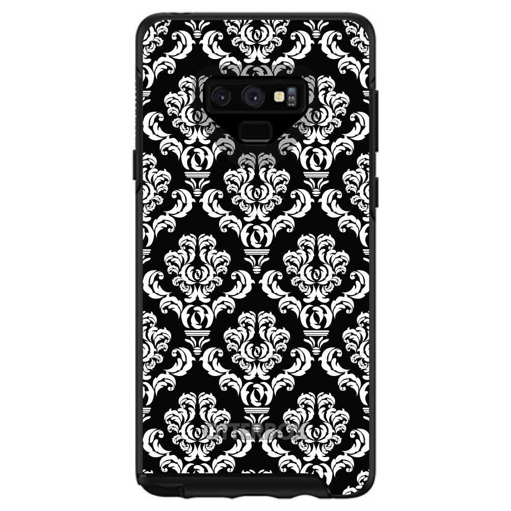 Black White Damask Pattern OtterBox Symmetry Case for iPhone & Galaxy, view 13