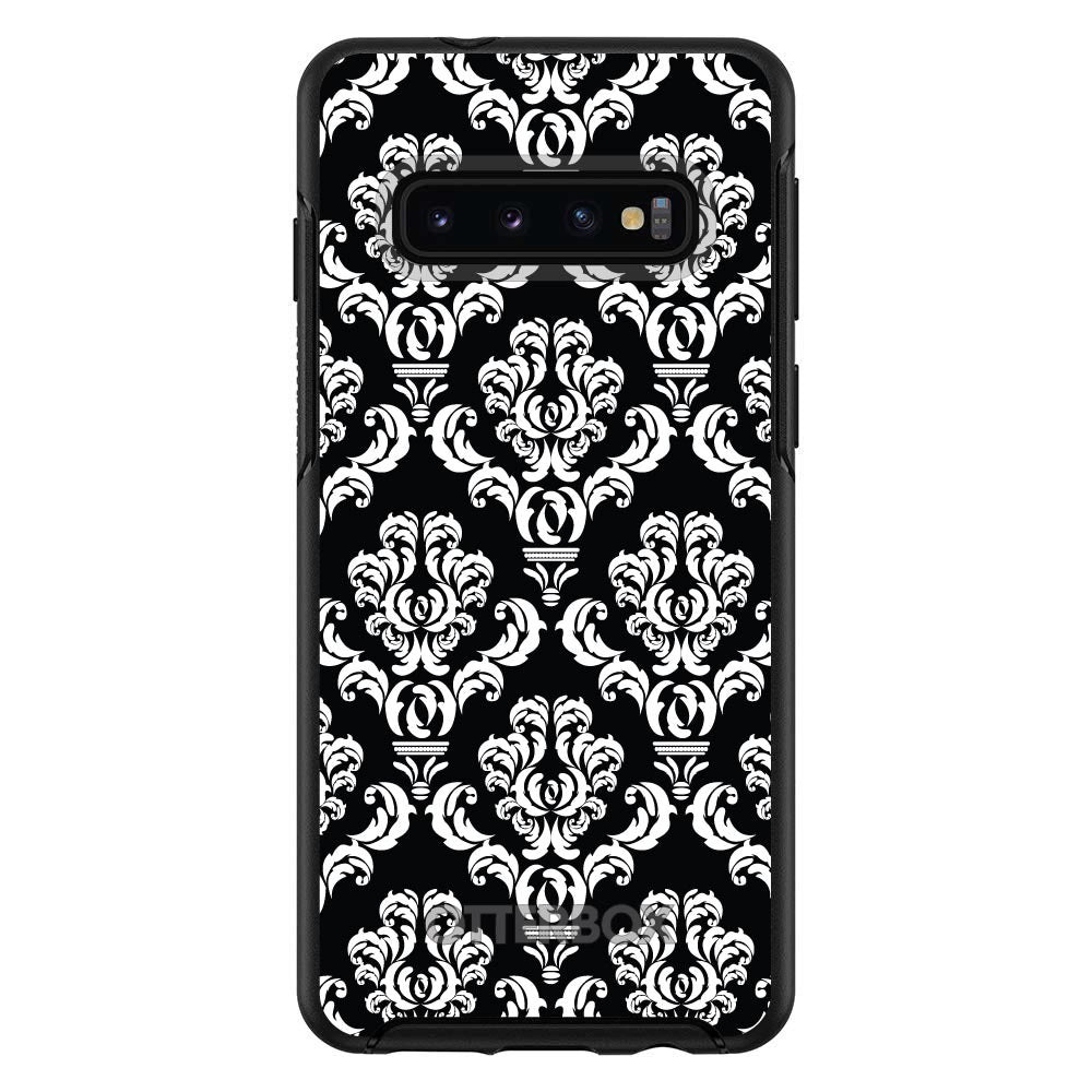 Black White Damask Pattern OtterBox Symmetry Case for iPhone & Galaxy, view 6