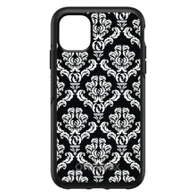 DistinctInk™ OtterBox Symmetry Series Case for Apple iPhone / Samsung Galaxy / Google Pixel - Black White Damask Pattern