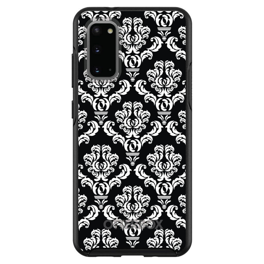 Black White Damask Pattern OtterBox Symmetry Case for iPhone & Galaxy, view 5