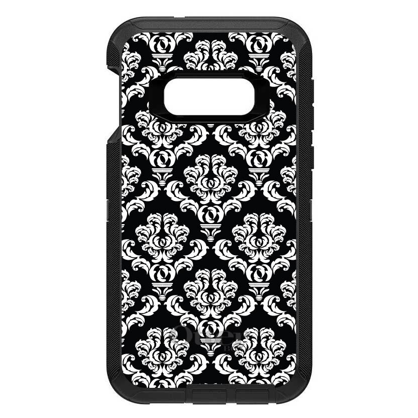 Black White Damask Pattern OtterBox Defender Case for iPhone & Galaxy, view 10
