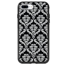 DistinctInk™ OtterBox Symmetry Series Case for Apple iPhone / Samsung Galaxy / Google Pixel - Black White Damask Pattern