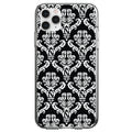 Black White Damask Pattern Clear Shockproof iPhone Case