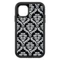 Black White Damask Pattern OtterBox Defender Case for iPhone & Galaxy, view 2