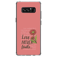 DistinctInk® Clear Shockproof Hybrid Case for Apple iPhone / Samsung Galaxy / Google Pixel - 1 Corinthians 13 - Love Never Fails - Flower