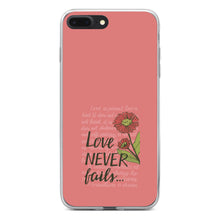 DistinctInk® Clear Shockproof Hybrid Case for Apple iPhone / Samsung Galaxy / Google Pixel - 1 Corinthians 13 - Love Never Fails - Flower