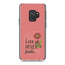 DistinctInk® Clear Shockproof Hybrid Case for Apple iPhone / Samsung Galaxy / Google Pixel - 1 Corinthians 13 - Love Never Fails - Flower