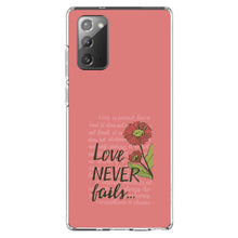 DistinctInk® Clear Shockproof Hybrid Case for Apple iPhone / Samsung Galaxy / Google Pixel - 1 Corinthians 13 - Love Never Fails - Flower