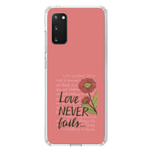 DistinctInk® Clear Shockproof Hybrid Case for Apple iPhone / Samsung Galaxy / Google Pixel - 1 Corinthians 13 - Love Never Fails - Flower