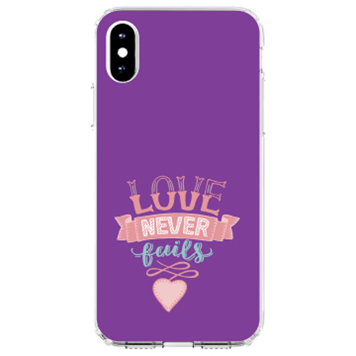 1 Corinthians 13, Love Never Fails, Heart Clear Shockproof iPhone Case, view 4