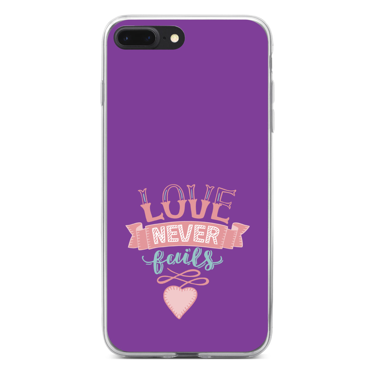 1 Corinthians 13, Love Never Fails, Heart Clear Shockproof iPhone Case, view 6