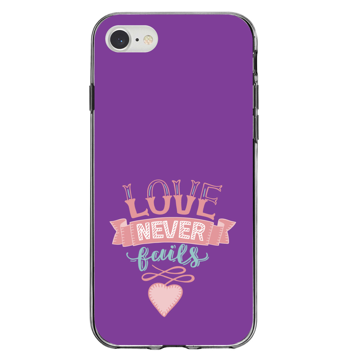1 Corinthians 13, Love Never Fails, Heart Clear Shockproof iPhone Case, view 5
