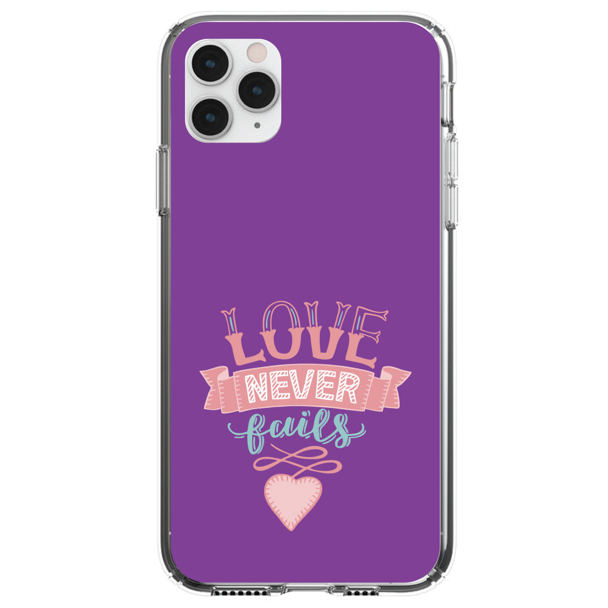 1 Corinthians 13, Love Never Fails, Heart Clear Shockproof iPhone Case