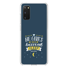 DistinctInk® Clear Shockproof Hybrid Case for Apple iPhone / Samsung Galaxy / Google Pixel - Psalm 127:2 - He Gives His Beloved Sleep