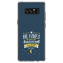 DistinctInk® Clear Shockproof Hybrid Case for Apple iPhone / Samsung Galaxy / Google Pixel - Psalm 127:2 - He Gives His Beloved Sleep
