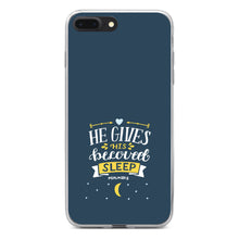 DistinctInk® Clear Shockproof Hybrid Case for Apple iPhone / Samsung Galaxy / Google Pixel - Psalm 127:2 - He Gives His Beloved Sleep