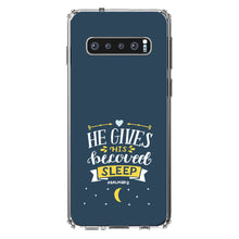 DistinctInk® Clear Shockproof Hybrid Case for Apple iPhone / Samsung Galaxy / Google Pixel - Psalm 127:2 - He Gives His Beloved Sleep