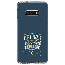 DistinctInk® Clear Shockproof Hybrid Case for Apple iPhone / Samsung Galaxy / Google Pixel - Psalm 127:2 - He Gives His Beloved Sleep
