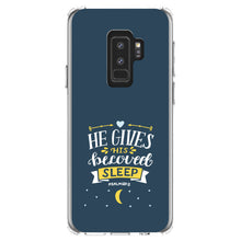 DistinctInk® Clear Shockproof Hybrid Case for Apple iPhone / Samsung Galaxy / Google Pixel - Psalm 127:2 - He Gives His Beloved Sleep
