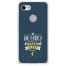 DistinctInk® Clear Shockproof Hybrid Case for Apple iPhone / Samsung Galaxy / Google Pixel - Psalm 127:2 - He Gives His Beloved Sleep