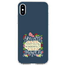 DistinctInk® Clear Shockproof Hybrid Case for Apple iPhone / Samsung Galaxy / Google Pixel - You Are Fearfully & Wonderfully Made