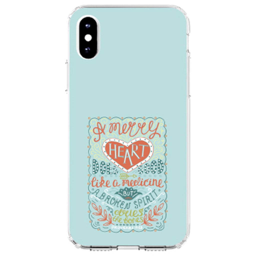 Proverbs 17:22, A Merry Heart Does Good Clear Shockproof iPhone Case, view 3
