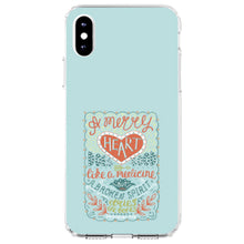 DistinctInk® Clear Shockproof Hybrid Case for Apple iPhone / Samsung Galaxy / Google Pixel - Proverbs 17:22 - A Merry Heart Does Good
